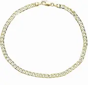 [Kelistom] Gold Cuban Link Anklet Bracelet for Women Men, Flat Diamond Cut Curb Chain 14K Gold / 18K Gold/White Gold Plated Ankle Bracelets for Women Men 9 10 11 inches