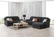 VIVALDI Fabric Sofa Chaise Pair