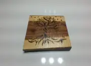 RED CEDAR MINI SLAB Wood Burnt Wall Art TREE OF LIFE Design Decor SHIPs FREE!