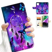 ( For iPhone 13 ) Wallet Flip Case Cover AJ26572 Dream Catcher