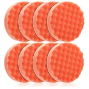 8 Pack 6" Buffing Polishing Pads Waffle Buffing Pads, Orange Microfiber Buffing
