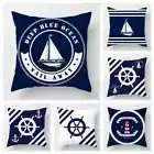 Nordic Dark Blue Sailing Series Sailing Pillow Cover Decoration Cushion Cover