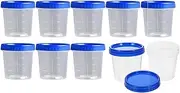 Roczential 10 Pack Salad Dressing Container With Lids - Leakproof Condiment Containers, Reusable Stackable Plastic Dip Sauce Containers With Screw Lids