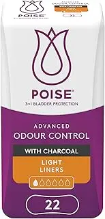 Poise Charcoal Light Liners for Bladder Leaks 22 Count