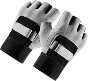 SUPVOX 1 Pair Portable Breathable Workout Gloves for Gym Training Durable Half Finger Gloves for Weightlifting Cycling Exercise for Men Women Grey