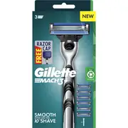 Gillette Mach 3+ Razor Handle & 6 Blade Cartridges each