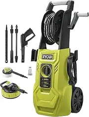 RYOBI RY150PWA 1800W Electric Pressure Washer (150 Bar, 450L/h, Green, Aluminium Pump, 8m Hose, 5m Cable, Vario & Turbo Lance, Surface Cleaner)