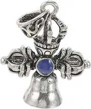 [DEARMAMY] Necklace Cross Pendant Stainless Pendant Charm Buddhist Vintage Charm Vajra Pestle Charms for Bracelets Keychain Kit