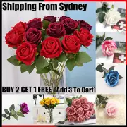 5pcs 51cm Long Stem Artificial Rose Flowers Velvet Bunch Wedding Home Bouquet AU