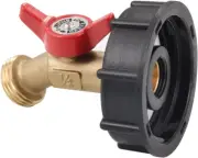 275-330 Gallon IBC Tote Tank Adapter, S60 X 6 Coarse Thread + Garden Hose Valve