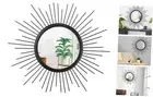 Sunburst Wall Mirror, Black Large Spoked Wall Decor Mirror Bohemian Home Round