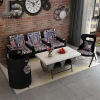 在飛比找蝦皮購物優惠-工業風 桌椅組LOFT複古工業風鐵藝沙髮咖啡廳創意個性椅特色