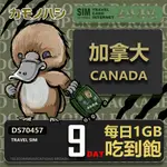 【鴨嘴獸 旅遊網卡】TRAVEL SIM 加拿大9天 吃到飽 上網卡