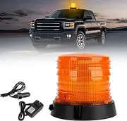 JMEST LEAD Amber LED Strobe Beacon for Trucks - Rechargeable 24-LED Recovery Roof Light With 17 Flash Modes, Emergency Warning Magnetic Mount for Van Vehicles