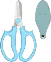 Garden Pruning Shears Scissors with Comfort Grip Handle, Premium Steel Professional Floral Scissors, Perfect for Arranging Flowers, Pruning, Trimming Plants, Gardening Tool (Blue)