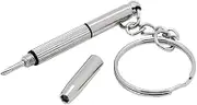 3 in 1 Eyeglass Screwdriver, Mini Keychain Screwdriver Stainless Steel Tightening Hand Tool, Multifunctional Sunglass Watch Jewelry Repair Kit, 1 Pc