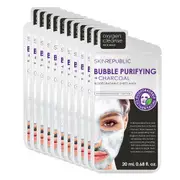 Skin Republic 10 Pack Bubble Purifying + Charcoal Face Mask Sheet