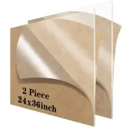 Acrylic Sheet 24 x 36 1/8 inch Thick 2 Pack 3mm Clear Plexiglass SheetUse for...