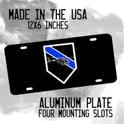 Thin Blue Line Law Enforcement Aviation Helicopter Unit Aluminum License Plate