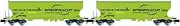 Arnold HN6625 CZ-Interfracht 2 Pack 4 Axle Silo Cart Sidewalls Neon Green Colorway Rounded Late Rolling Material - Cart, Multi-Colour