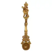Beautiful Brass Krishna Achmani Spoon for Rituals Idol Statue Figurine