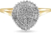 [Haus of Brilliance] 10K Yellow Gold Diamond Cluster Ring (1/2 cttw, J-K Color, I1-I2 Clarity)