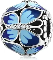 [DOYIS] Butterfly Charms fit for Pandora Bracelet,Sterling Silver Pendant Charm Bead Women Girls Gift With Jewelry Box