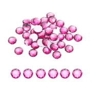 Flat Back Round Acrylic Rhinestones,16mm Rose Red Crystal Rhinestones 50Pcs