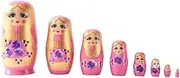 Russian Dolls Nesting Dolls Christmas 8 Layers Handmade Russian Matryoshka Wooden Stacking Doll for Home Decor Matryoshka Dolls Stacking Dolls (Color : P, Size : 8 Layer)