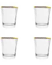 10 Strawberry Street Set of 4 Grace Gold Rim Glassware: Double Old Fashioned