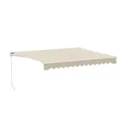 ALEKO Retractable Patio Awning 13 X 10 Ft Deck Sunshade Canopy Ivory Color