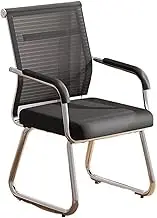 Classic Office Chair Comfortable Mesh Back Conference ChairChrome Plated Metal Base Home Office Study Chair Desk Task Chair(Black)