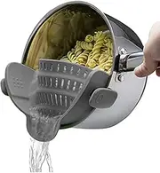Clip On Strainer Silicone,1Pc Silicone Clip-on Stew-Pan Strainer,Snap Strainer Clip on Strainer,Food Strainer Snap Strainer Clip On Silicone Colander MeshStrain Drainer,Pot Strainer and Pasta Strainer