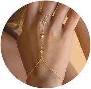 [Poxtex] Gold Bracelets for Women, Dainty Bracelets for Women Trendy, 14K Real Gold Bracelets Stack With Heart, Beaded, Cuban, Paperclip, Snake, Rope, Pearl, Cross, CZ Chain, Valentine's Day Jewelry Set