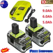 2x 18V 9.0AH For Ryobi One+ Plus P108 8Ah Battery RB18L50 RB18L40 / P117 Charger