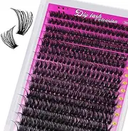 Lash Clusters Wispy 320PCS Eyelash Clusters 50D Lashes Clusters 9-16mm Cluster Eyelash Extensions Individual Lashes Soft Eyelashes Clusters with Thin Band False Eyelashes at Home(50D,D-Mix9-16mm)