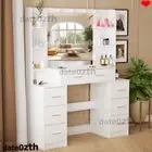 Makeup Vanity Table with Mirror and Lights Dressing Table and 7 Drawers Storage