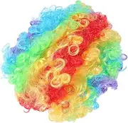 LIFKOME Clown Wig Clown Explosion Hair Wig Rainbow Explosion Wig Funny Wig Explosive Wig Rainbow Wig Bulk Clothing Rainbow Afro Wig Halloween Make up Cos Props Child High Temperature Wire