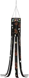 Halloween Garden Art Guitar Pattern Print Windsock Lights Halloween Lighted Windsock for Patio Yard Pathway Party Decor