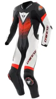 Coverall Motorcycle Dainese Laguna Seca 6 Perf 1PC Leather Drilled Black/White/