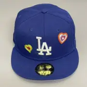Los Angeles Dodgers New Era Navy Chain Stitch Heart 59FIFTY Fitted Hat 7 1/2