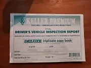 KELLER Driver's Vehicle Inspection Report Pre & Post Trip Triplicate Copy
