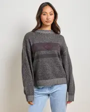 [Rip Curl] Rip Curl Women's Born At Bells Knit Sweater in Black Heather Size Medium M Black Heather
