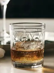 Met X Anthropologie Double Old Fashioned Glasses Set Of 4 Clear New In Box