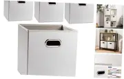 Leather Foldable Cube Storage Bins 13x13 inch [4-Pack] Fabric Storage Baskets