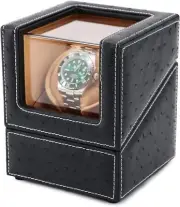 Black Automatic Watch Winder With Silent Motor And Five Rotation Modes
