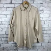 MADEWELL NWT $110 Women's Ponte Oversized Vintage Linen Shirt Jacket SMALL NJ147