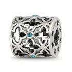 Silver Reflections Moroccan Lattice with crystals Bead QRS3465