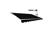Motorised Outdoor Folding Arm Awning Retractable Sunshade Canopy Black 4.0m x 2.5m