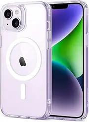 [ESR] for iPhone 14 Case/iPhone 13 Case, Compatible with MagSafe, Shockproof Military-Grade Protection, Magnetic Phone Case for iPhone 14/13, Classic Series (HaloLock), Clear Purple